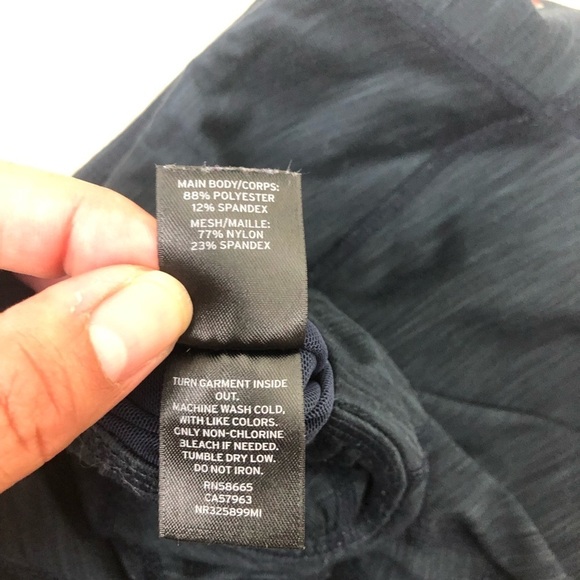 Zella by Nordstrom Navy athletic running leggings with mesh detail down leg - Picture 12 of 14